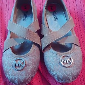 Michael Kors Tan Girls Ballet Flats Sz 2